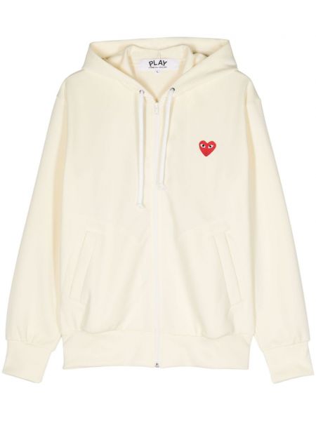 Kalp desenli zip hoodie Comme Des Garçons Play sarı