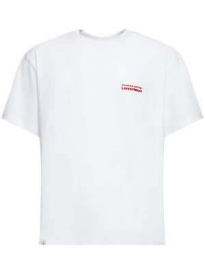 Camiseta de algodón con estampado Charles Jeffrey Loverboy blanco