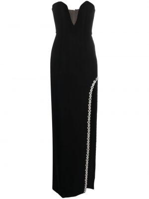 Křišťálové dlouhé šaty Nissa černé