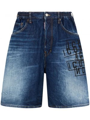 Jeans shorts mit print Dsquared2 blau
