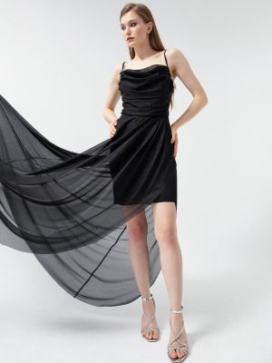 Asymetrické večerné šaty Lafaba čierna