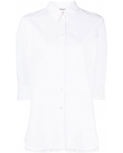 Плисирана памучна риза Ports 1961 бяло