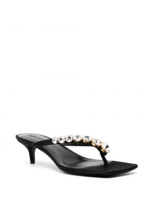 Sandały z kryształkami Versace czarne
