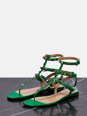 Sandali di pelle Valentino Garavani verde