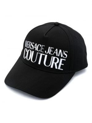 Bombažna kapa s šiltom Versace Jeans Couture črna
