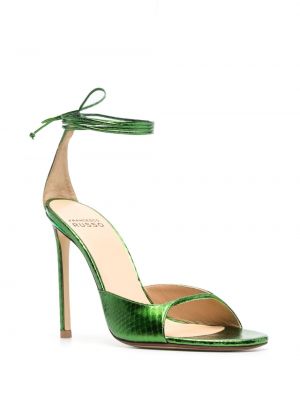Nahast sandaalid Francesco Russo roheline