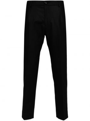 Μάλλινο παντελόνι με ίσιο πόδι Dell'oglio μαύρο