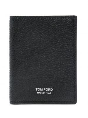 Кожено портмоне с принт Tom Ford черно