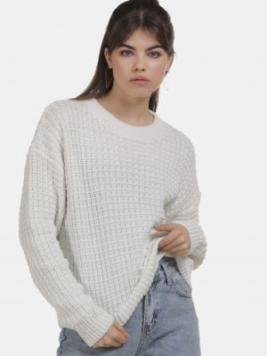 Памучен пуловер Mymo Now бяло