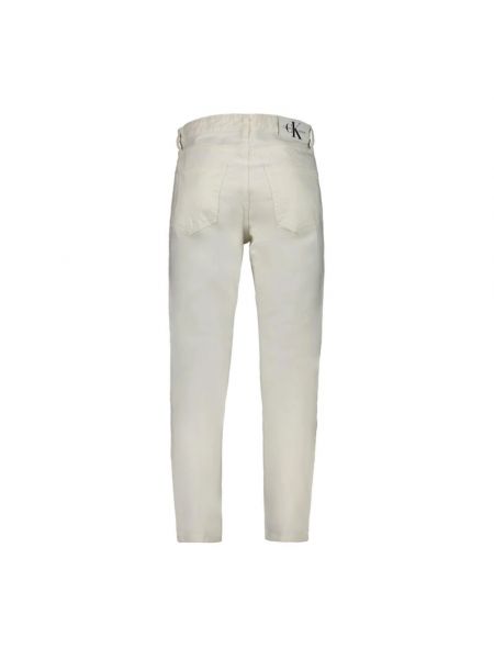 Jeansy skinny bawełniane Calvin Klein białe