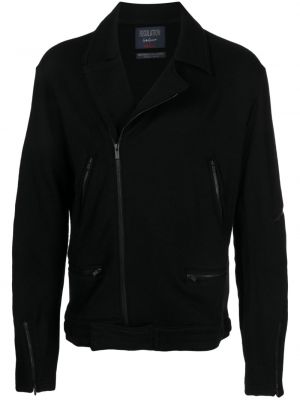 Vlnená bunda na zips Yohji Yamamoto čierna