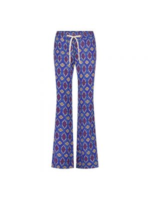 Spodnie z wiskozy boho Jane Lushka niebieskie