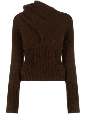 Вълнен пуловер с драперии Paloma Wool кафяво