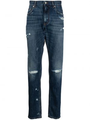 Slank rippet skinny jeans Dolce & Gabbana blå