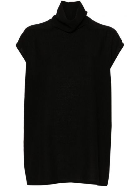 Crepe rullekrave top Rick Owens sort