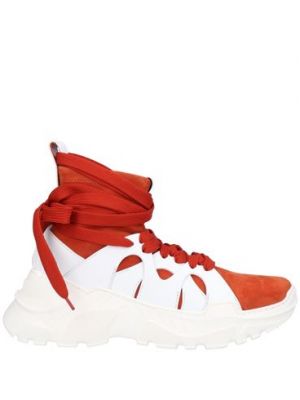 Sneakers di pelle Agnona rosso