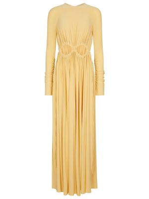 Viskózové midi šaty Victoria Beckham - žlutá