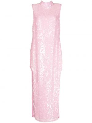 Αμάνικη βραδινό φόρεμα με παγιέτες Lapointe ροζ