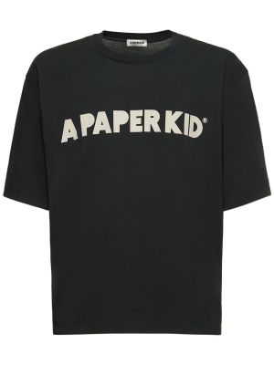 Camiseta de algodón A Paper Kid negro