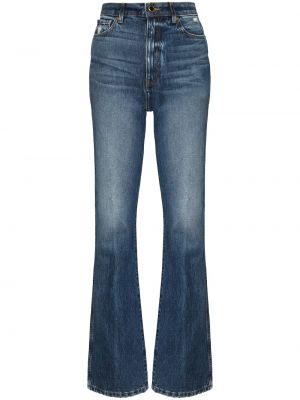 Straight fit džíny s oděrkami Khaite modré