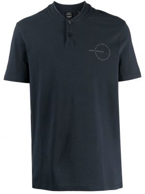 Poloskjorte med print Armani Exchange blå