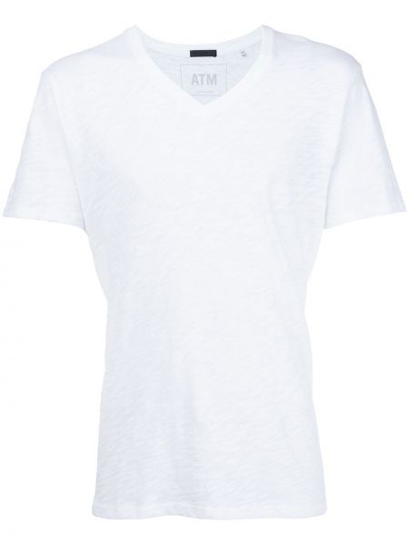 Риза с v-образно деколте от джърси Atm Anthony Thomas Melillo бяло