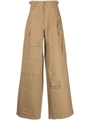 Pantaloni din bumbac cu croială lejeră Ambush maro