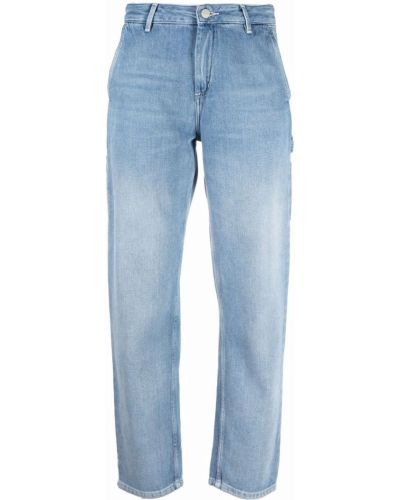 Pantalones rectos de cintura alta Carhartt Wip azul