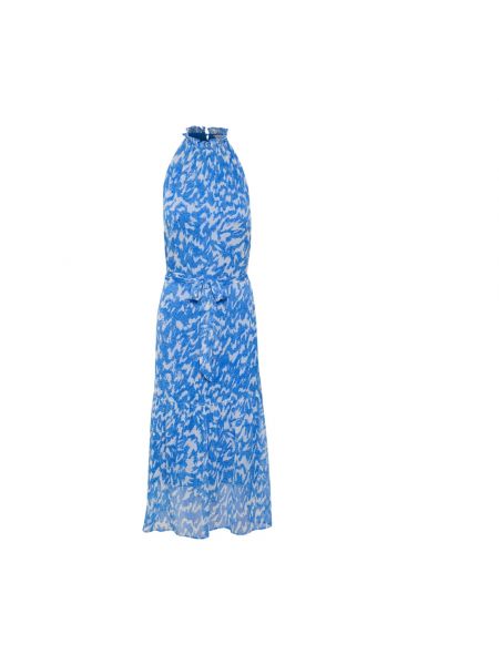 Sukienka midi z falbankami Saint Tropez niebieska