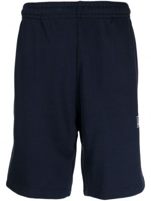 Bombažne kratke hlače s potiskom Lacoste modra