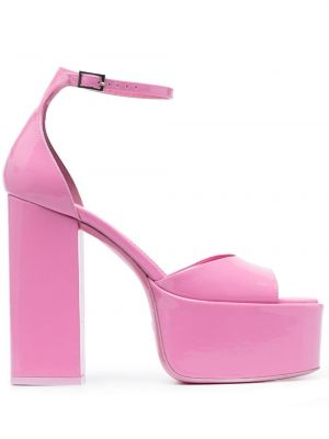 Dabīgās ādas sandales ar platformu Paris Texas rozā