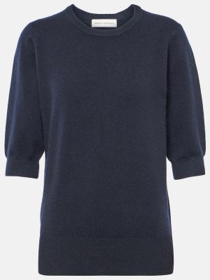 Jersey de cachemir de tela jersey con estampado de cachemira Extreme Cashmere azul