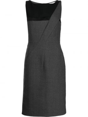 Sukienka dopasowane wełniane bez rękawów Christian Dior - сzarny