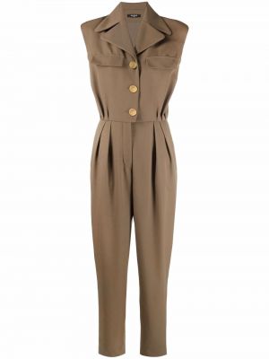 Ermeløs ull jumpsuit Balmain brun