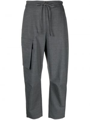 Pantaloni cargo di flanella Tela grigio