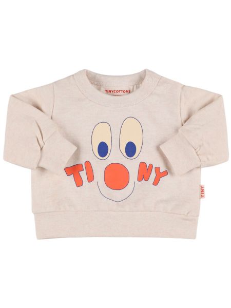 Trykt bomuld sweatshirt for piger Tiny Cottons beige