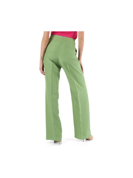 Pantalones de lino de viscosa Pennyblack verde