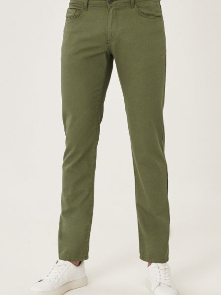 Pamučne hlače slim fit s džepovima Ac&co / Altınyıldız Classics kaki