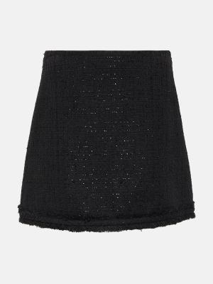 Mini falda de tweed Versace negro