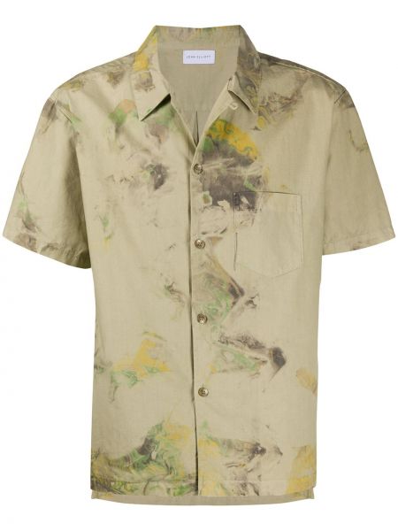 Camisa con estampado con estampado abstracto tie dye John Elliott verde