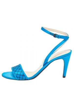 Satynowe sandały trekkingowe Bottega Veneta Vintage niebieskie