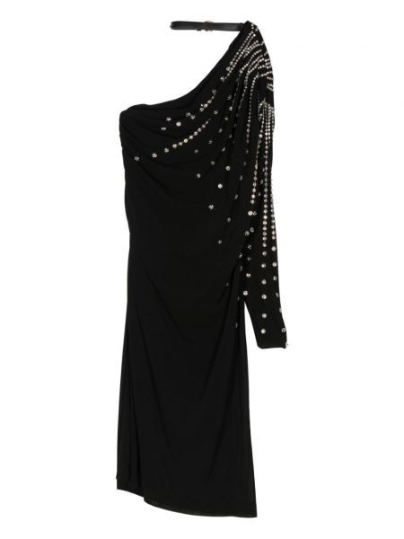 Křišťálové drapované šaty Gucci Pre-owned černé