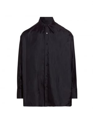 Жаккардовая атласная рубашка на пуговицах Mm6 Maison Margiela черная