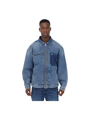 Oversize jeansjacke mit reißverschluss mit taschen Tommy Jeans blau