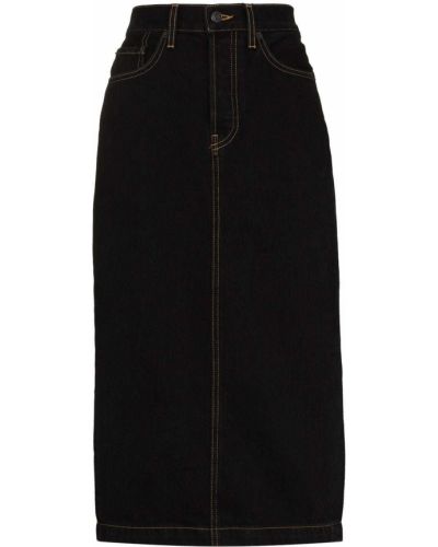 Falda vaquera ajustada de cintura alta Wardrobe.nyc negro