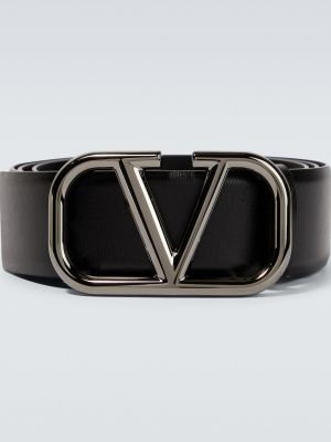 Кожаный ремень Valentino Garavani черный