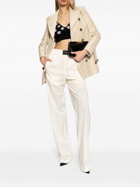 Pantalon en laine Dolce & Gabbana blanc