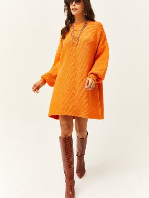 Puhvis varrukatega kleit Olalook oranž