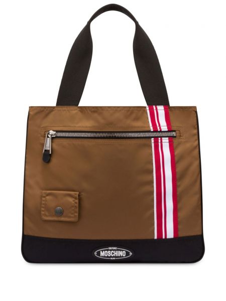 Shopper avec applique Moschino marron