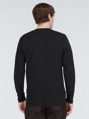 Camiseta de manga larga de algodón manga larga Tom Ford negro